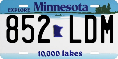 MN license plate 852LDM