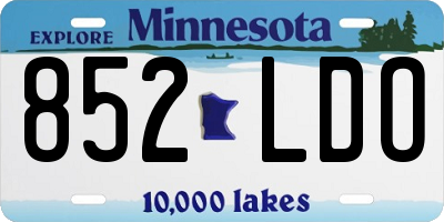 MN license plate 852LDO