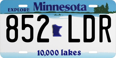MN license plate 852LDR