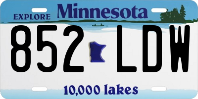 MN license plate 852LDW