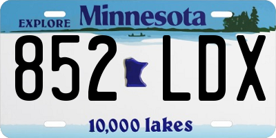 MN license plate 852LDX
