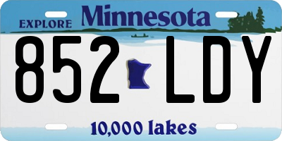 MN license plate 852LDY