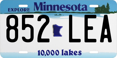 MN license plate 852LEA
