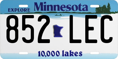 MN license plate 852LEC