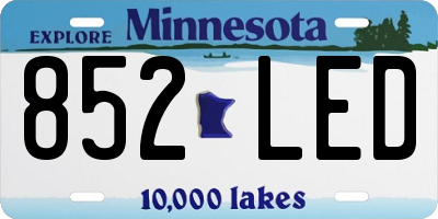 MN license plate 852LED