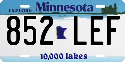 MN license plate 852LEF