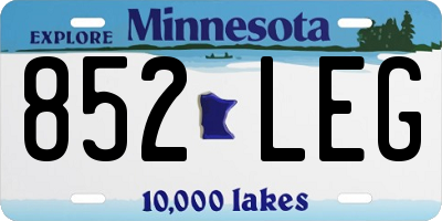 MN license plate 852LEG