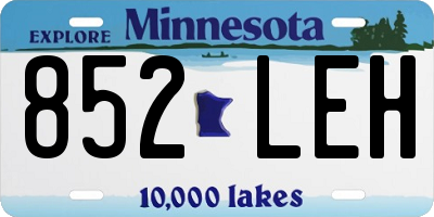 MN license plate 852LEH