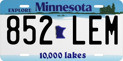 MN license plate 852LEM