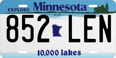 MN license plate 852LEN