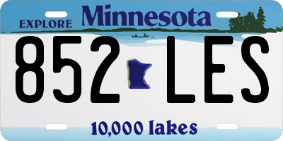 MN license plate 852LES