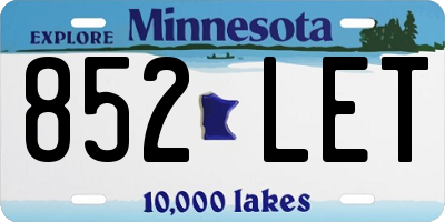 MN license plate 852LET