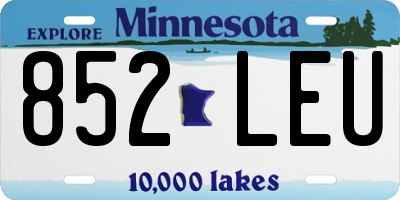 MN license plate 852LEU