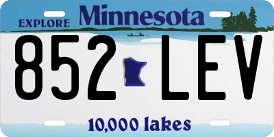 MN license plate 852LEV