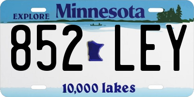 MN license plate 852LEY