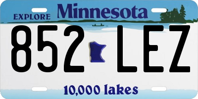 MN license plate 852LEZ