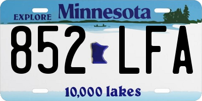 MN license plate 852LFA