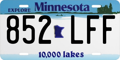 MN license plate 852LFF