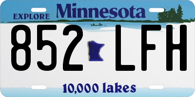 MN license plate 852LFH