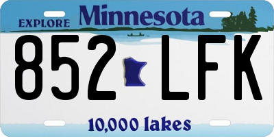 MN license plate 852LFK