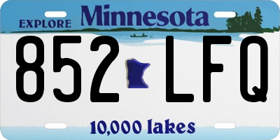 MN license plate 852LFQ