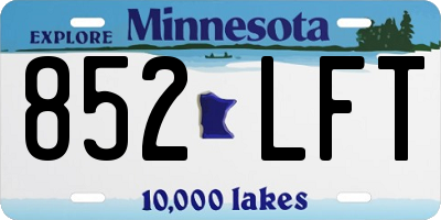 MN license plate 852LFT