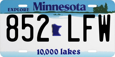 MN license plate 852LFW