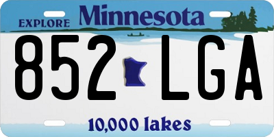 MN license plate 852LGA