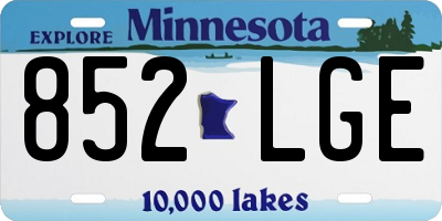 MN license plate 852LGE