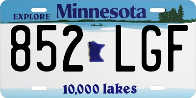 MN license plate 852LGF