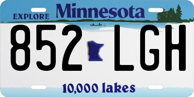 MN license plate 852LGH