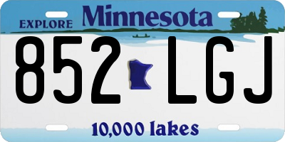 MN license plate 852LGJ