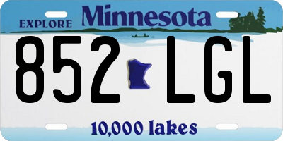 MN license plate 852LGL