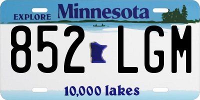 MN license plate 852LGM