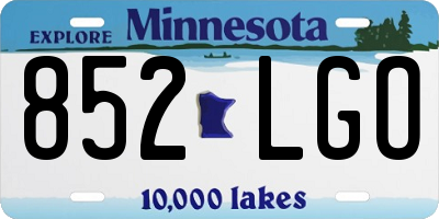MN license plate 852LGO