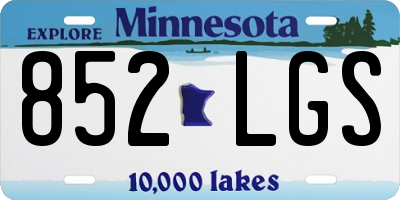 MN license plate 852LGS