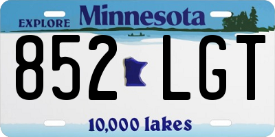 MN license plate 852LGT
