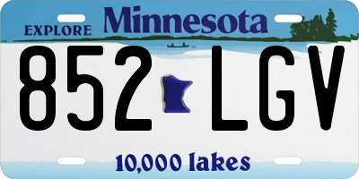 MN license plate 852LGV