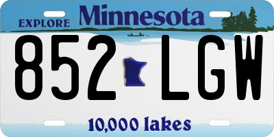MN license plate 852LGW