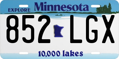 MN license plate 852LGX