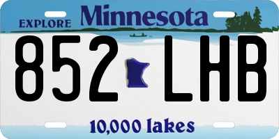 MN license plate 852LHB