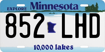 MN license plate 852LHD