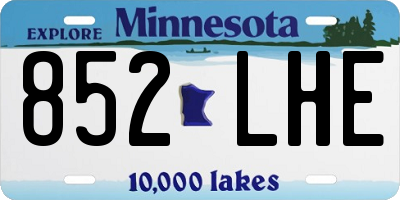 MN license plate 852LHE