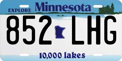 MN license plate 852LHG