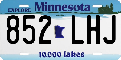 MN license plate 852LHJ