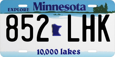 MN license plate 852LHK
