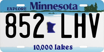 MN license plate 852LHV