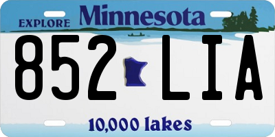 MN license plate 852LIA