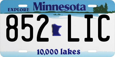 MN license plate 852LIC