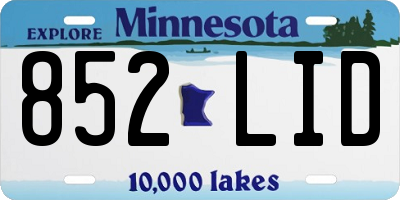 MN license plate 852LID